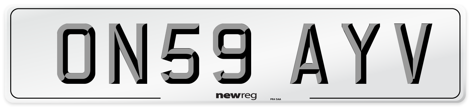 ON59 AYV Number Plate from New Reg